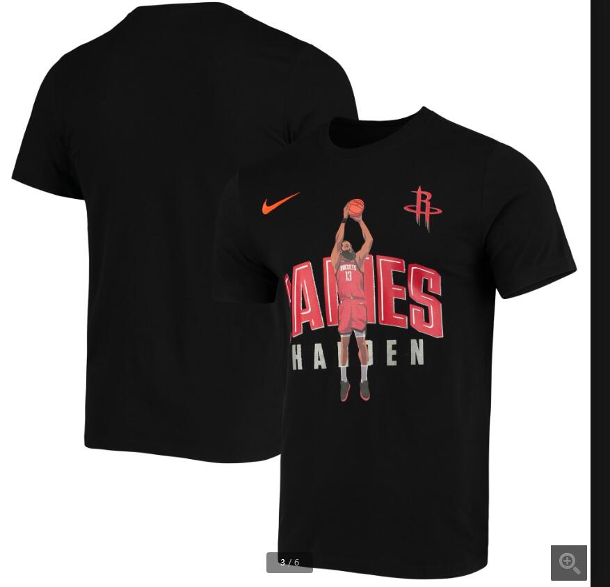 2020 NBA Men James Harden Houston Rockets Nike Hero Performance TShirt  Black